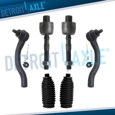 Inner Outer Tie Rods + Rack Boot Kit for 2008 2009 2010 2011 2012 Honda Accord