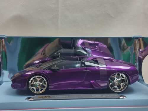 Maisto Players 1/18 Lamborghini Murcielago Roadster Purple Supercar Model - Picture 2 of 6