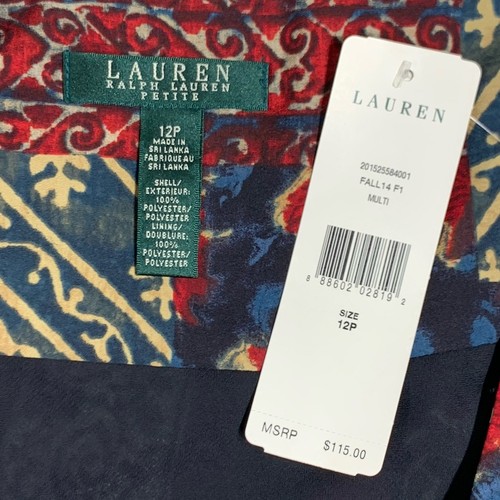 Lauren Ralph Lauren Flare Skirt Abstract Multicolor Print Size 12P Boho NEW $115 - Picture 2 of 6