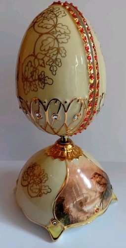 Jewel of Nature Wind Up Sankyo Musical Robin Egg Music Box - Picture 5 of 14