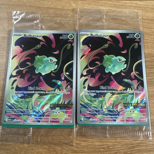 (2) Bulbasaur Illustration Rare Mega Evolution 133/132 sealed Stamped Promo