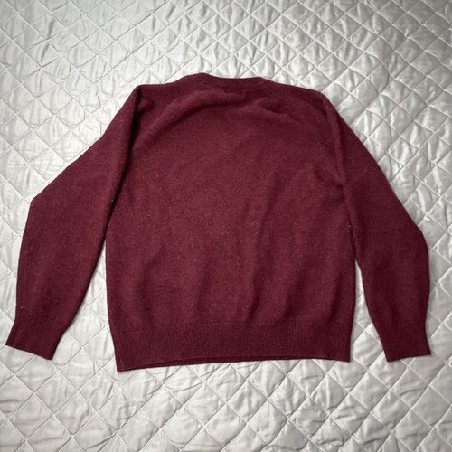 LL Bean Men’s Sweater Small Reg Maroon Red Lambs Wools Blend Crewneck Knit - Picture 6 of 6