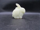 Fenton Glass - Bunny Rabbit - Satin Custard - Glows Uranium
