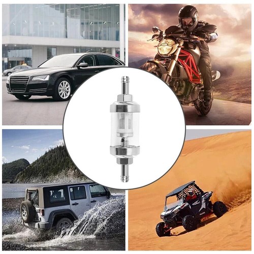 2Pcs 8mm Motorcycle Universal Washable Chrome Glass Fuel Petrol Inline Filte♧ - 第 9/12 張圖片
