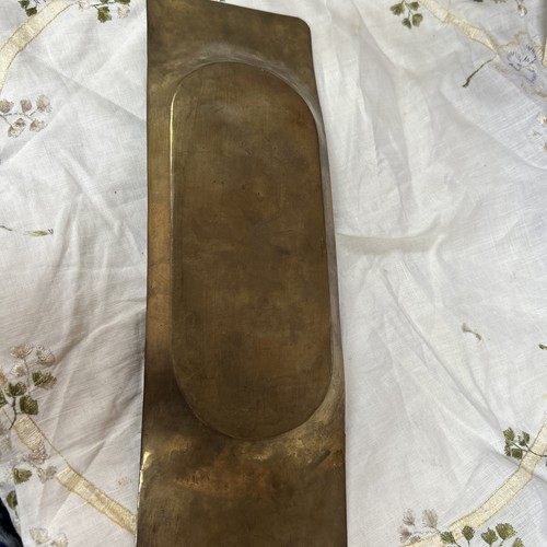 Vintage Indian Handmade Solid Brass With Enamel Tray 3.5” X 11.5” - Picture 9 of 11