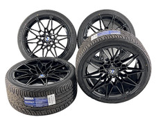 19" Wheels Tires BMW 5X120  M3 M4 M5 New gloss black w TIRES S COMPETITION gloss