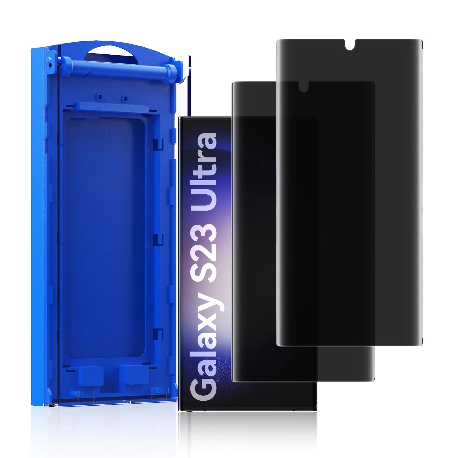 2 Pack Anti-Spy Private Screen Privacy Galaxy S23 Ultra, Transparent/Black