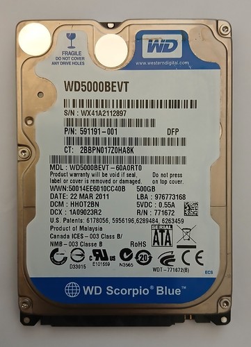 Western Digital Blue 500GB, Interne/Externe Festplatte (2,5")