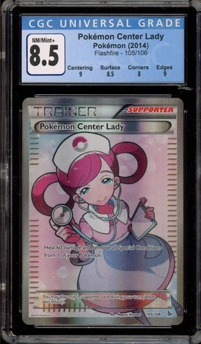 Pokemon Center Lady XY Flashfire 105/106 Ultra Rare CGC 8.5
