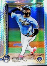 2025 TOPPS CHROME PRISM REFRACTOR #95 FREDDY PERALTA MILWAUKEE BREWERS