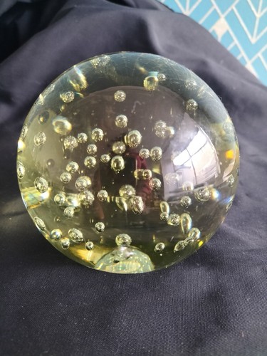 Antiker Glas Briefbeschwerer große schwere kontrollierte Blase wiegt 1,6k - Bild 2 von 5