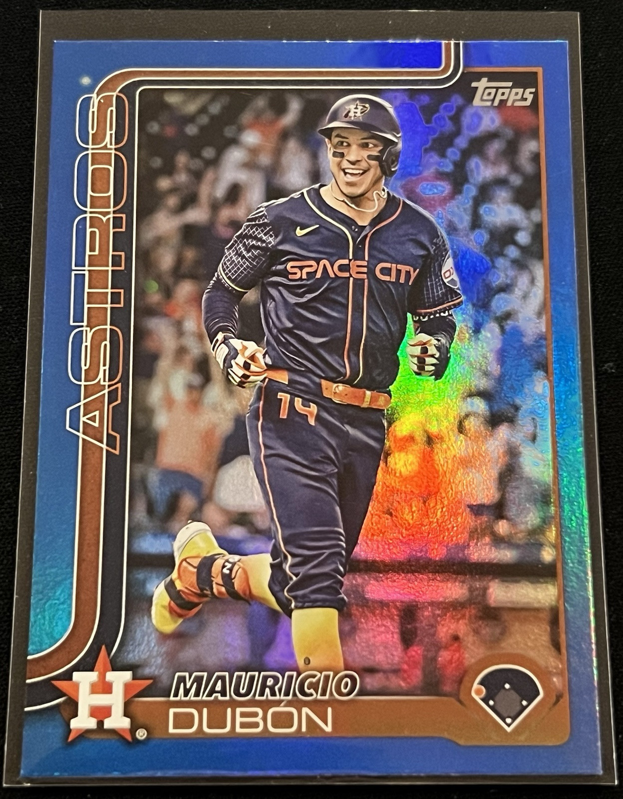 2025 Topps Series 1 Mauricio Dubon #222 Blue Holo Foil /150 Houston Astros