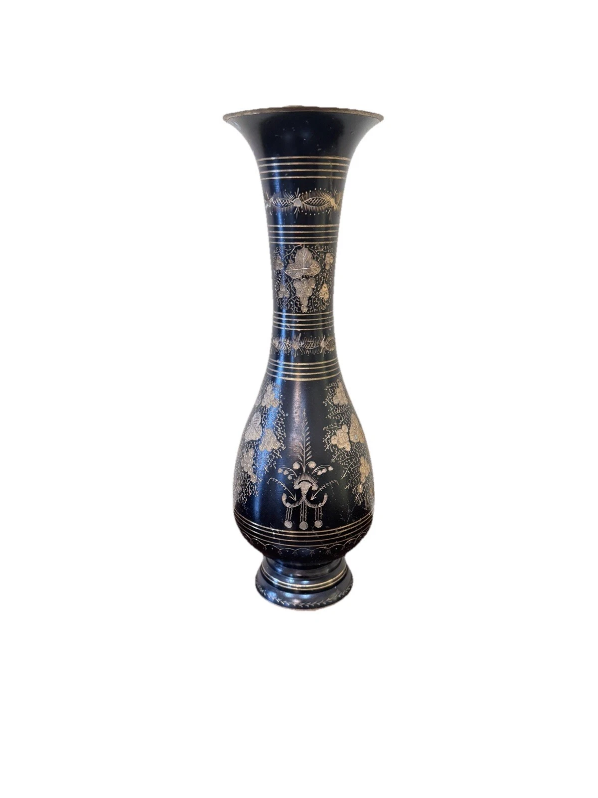 Decorative Vase Matte Black 14,5 in Tall. Made in India