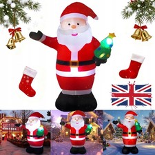 Image of 8FT Christmas Inflatable Outdoor Decoration Giant Santa Claus Christma With LED