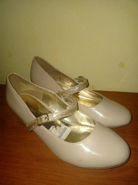 Women Nine West Heels Beige Patent Leather 34