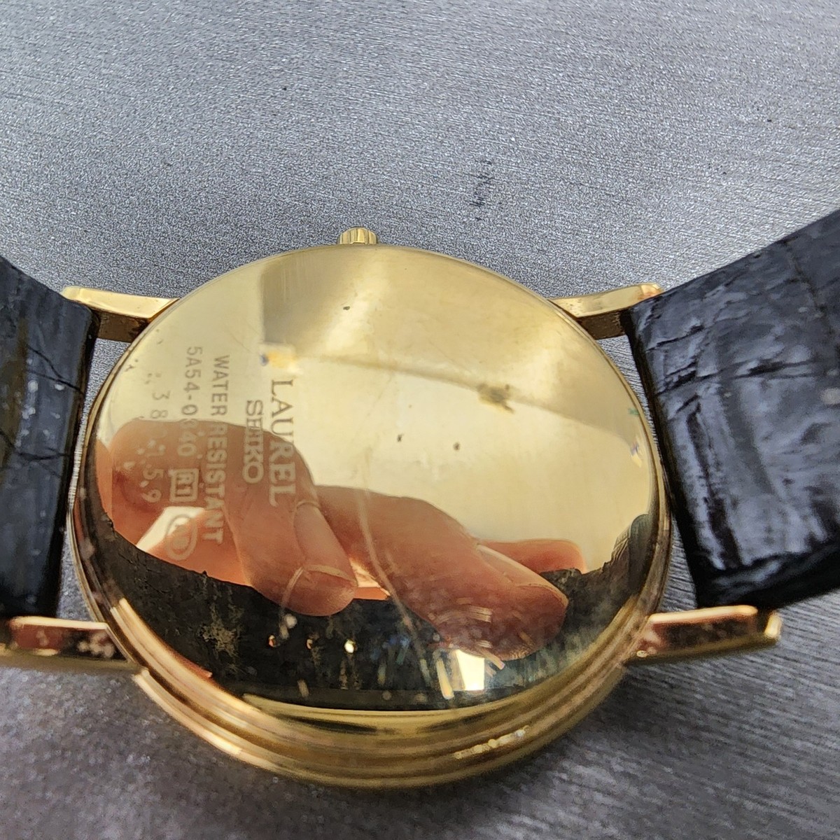 Seiko Laurel Watch Men 32mm White Dial Gold Tone 5A54-0340 New