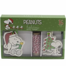 Peanuts Snoopy Santa Hat Tree Woodstock 16 Gift Tags Christmas Holiday