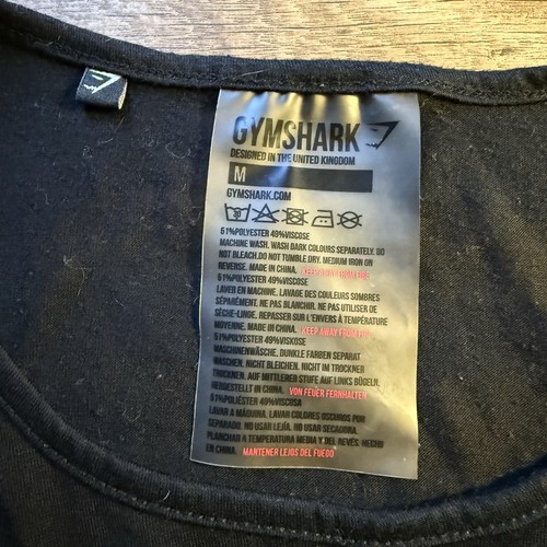 Camiseta sin mangas Gymshark para mujer M negra ropa deportiva recortada Burnout camiseta sin mangas chaleco comercial - Imagen 6 de 8