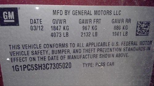 Wheel VIN P 4th Digit Limited 16x6-1/2 Steel Fits 11-16 CRUZE 1616812 - Picture 6 of 12