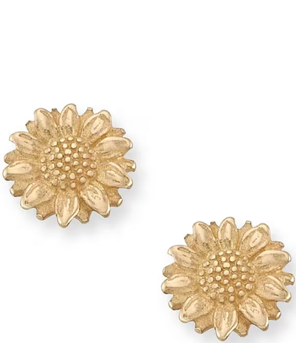 James Avery 14K Gold Mini Sunflower Stud Earrings- New In Box, 100% Authentic