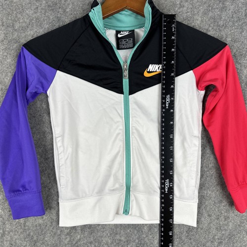 Nike Track Jacket Youth Boys Medium (5-6) Full Zip Logo Swoosh Embroidered Pixel - Picture 6 of 10