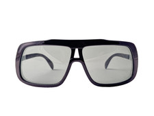 MINT VINTAGE 1970'S OVERSIZED BLACK FRAME SUNGLASSES MADE IN ITALY