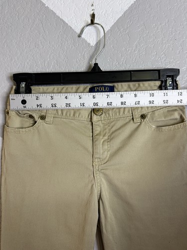 Polo Ralph Lauren Pants Youth Girls Sz 10 Khaki Chino Straight Cotton Big Pony - Picture 6 of 9