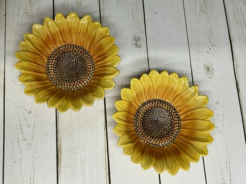 Plato cuenco decorativo de girasol cerámica bendiciones familiares barril galleta 6 1/8" - Imagen 6 de 6