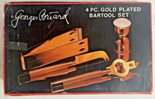 Mid Century Modern "Georges Briard" 4 Piece Gold Plated Bar Tool Set