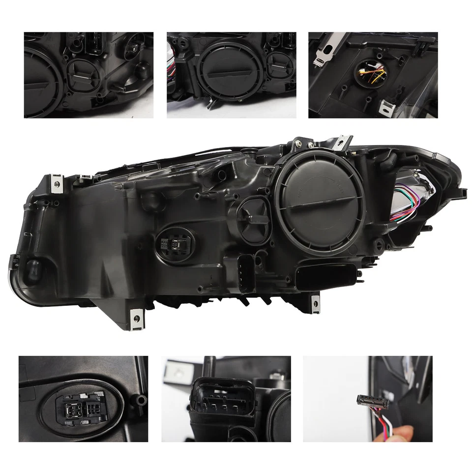 氙气车头灯一对适用于 2011 - 2013 宝马 5 系列 F10 550i 535i 528i LH+RH 侧面 — 第 4/4 张图片