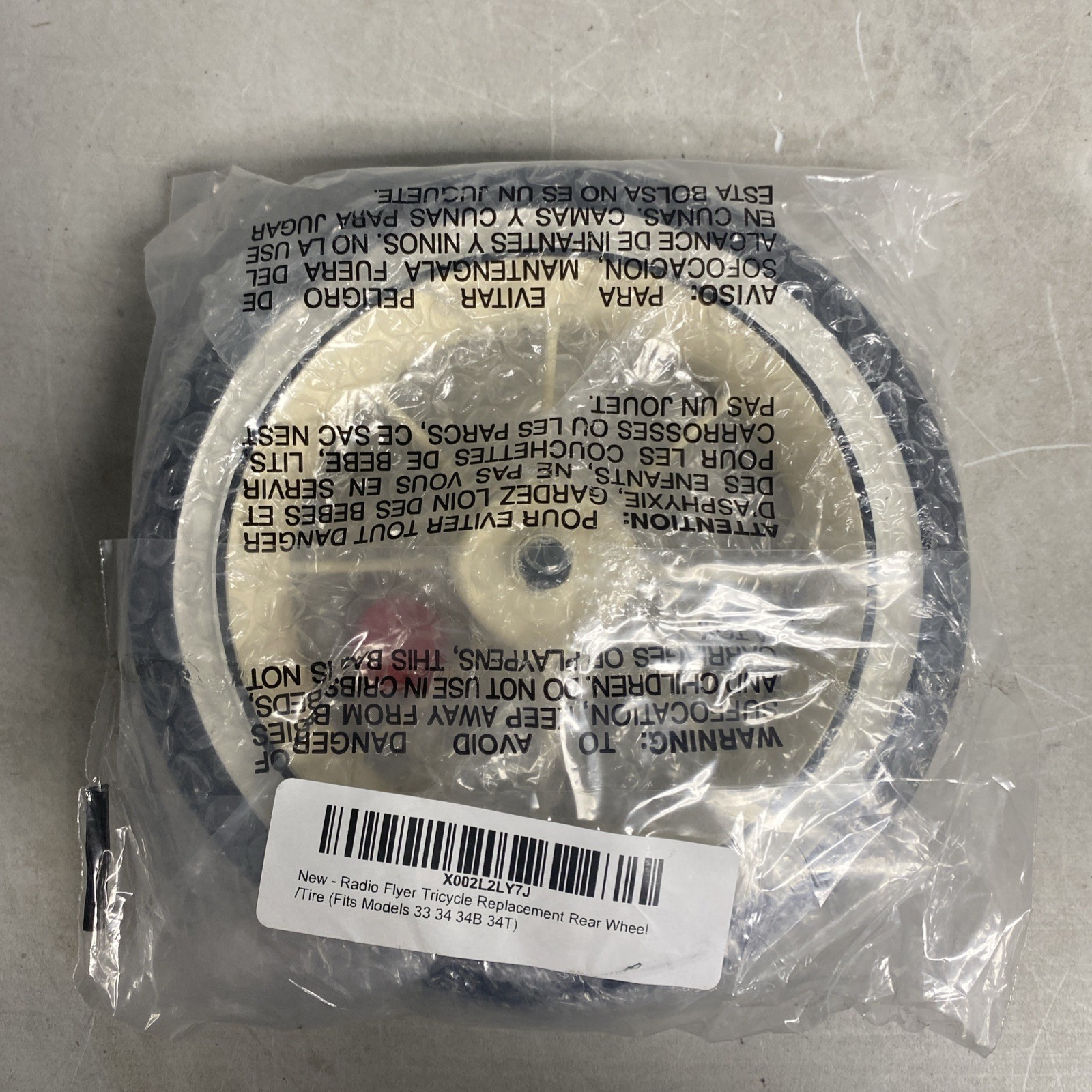 New!Radio Flyer Tricycle Replacement Rear Wheel/Tire (Fits M