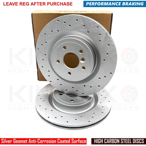 FOR JAGUAR XE XF R DYNAMIC R SPORT DRILLED FRONT REAR BRAKE DISCS 350mm 325mm - Picture 8 of 13