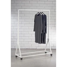 Metal Garment Floor Rack White