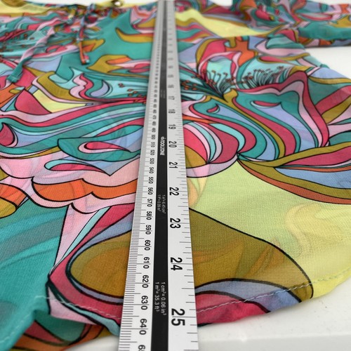 Sisley Blouse Size L (UK14) Colourful Psychedelic Floaty Sheer Festival - Imagen 6 de 8