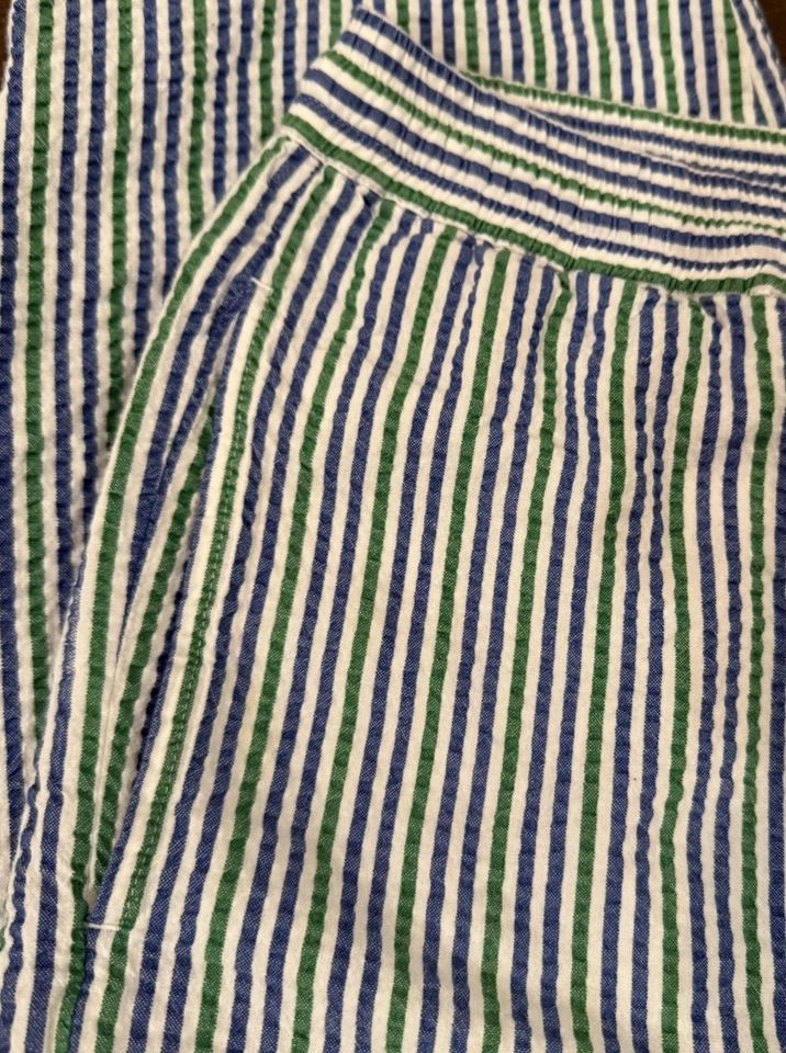 Pantalones de pijama para mujer Nautica talla mediana algodón azul verde rayas cordón Foto 3 de 4