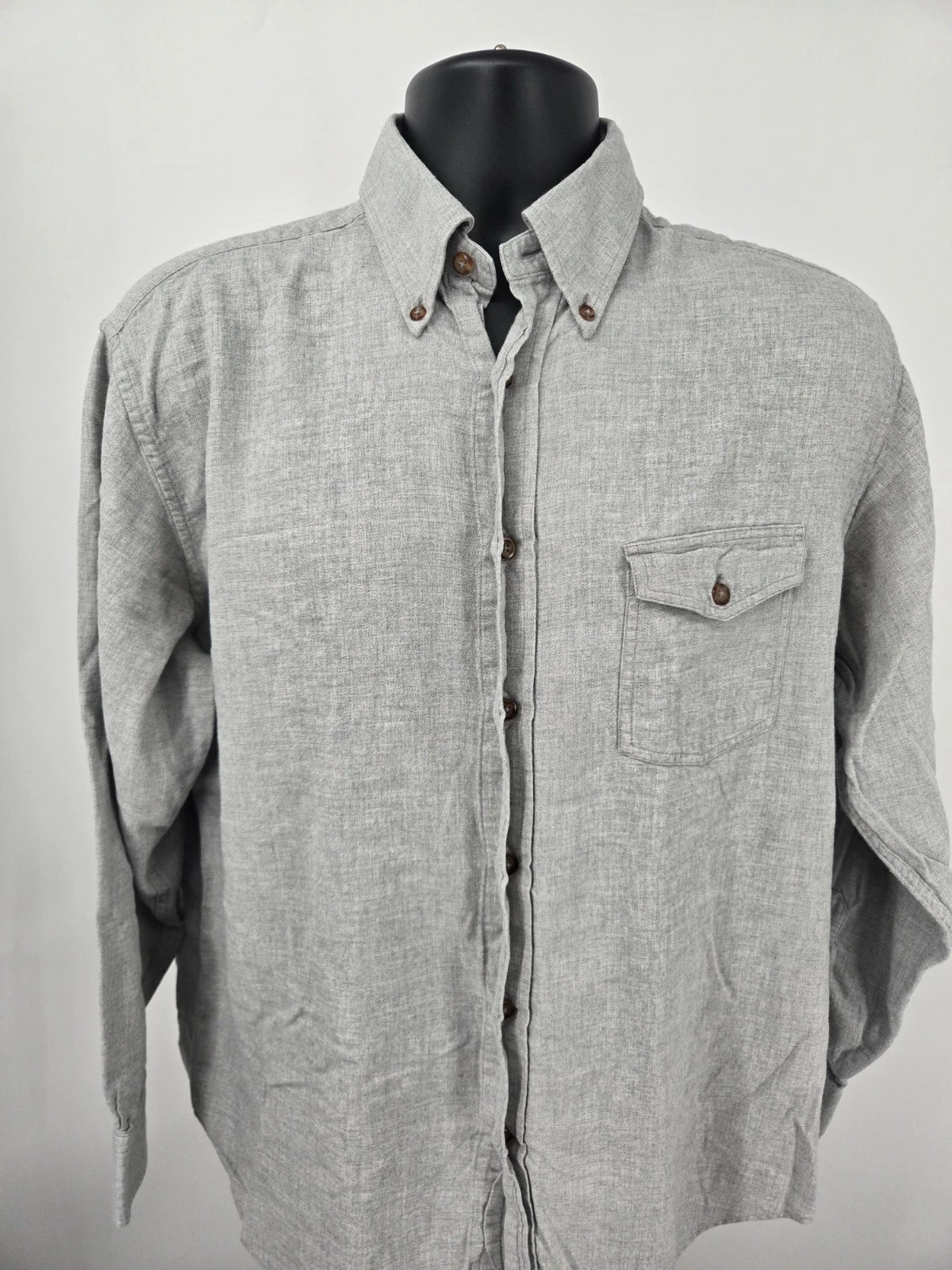 Brooks Brothers Flannel Shirt Adult Medium Gray Preppy Long Sleeve Outdoor Men *