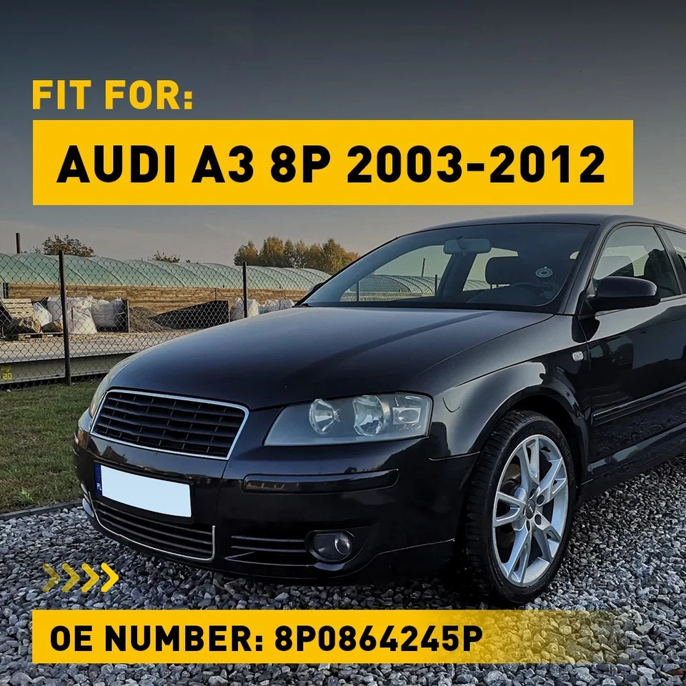 Para Audi A3 8P 2003-2012 Cuero PU Apoyabrazos Caja Central Consola Tapa Cubierta Negro Foto 2 de 4