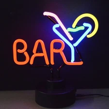 Neonetics Business Signs Bar with Martini Neon Sign Sculpture