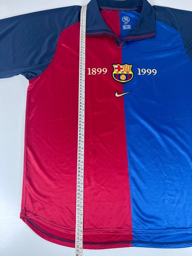 Barcelona FC Centenary 1999 Nike Football Shirt L Remake Total90 Soccer Jersey - 第 9/9 張圖片