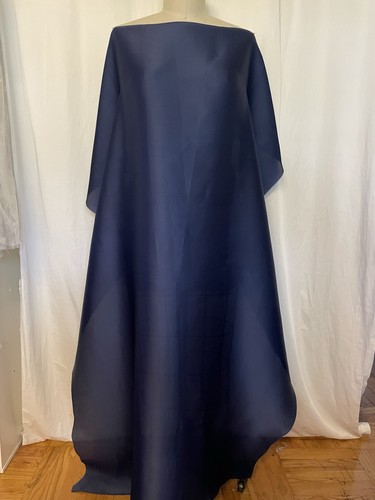 100% Silk Satin Face Organza Navy Blue Gorgeous Fabric 1 Yards Long 56" Wide - Picture 5 of 7