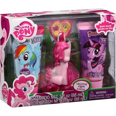 My Little Pony Bath Set w/Pinkie Pie Squirt Pouf, Wall Hook, Shampoo & Body Wash