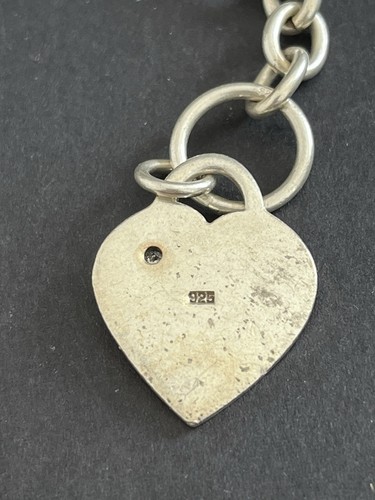Vintage Solid Sterling Silver Heart Bracelet Hallmarked 19g - Picture 4 of 7