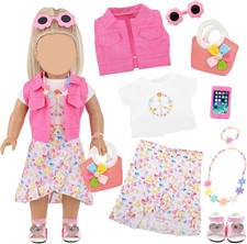 18 Inch Girl American Doll Clothes and Accessories 9 Pcs 18 Inch Doll Clothes Se
