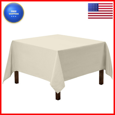 Gee Di Moda - 70 X 70 Inch Ivory Table Cloth For Medium Or Round