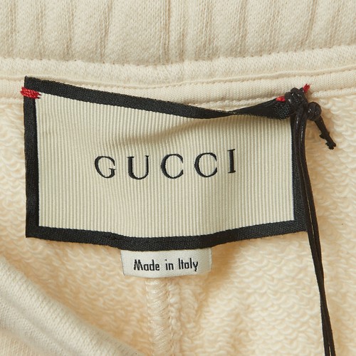 Gucci Off White Logo Print Cotton Joggers S - Picture 5 of 6