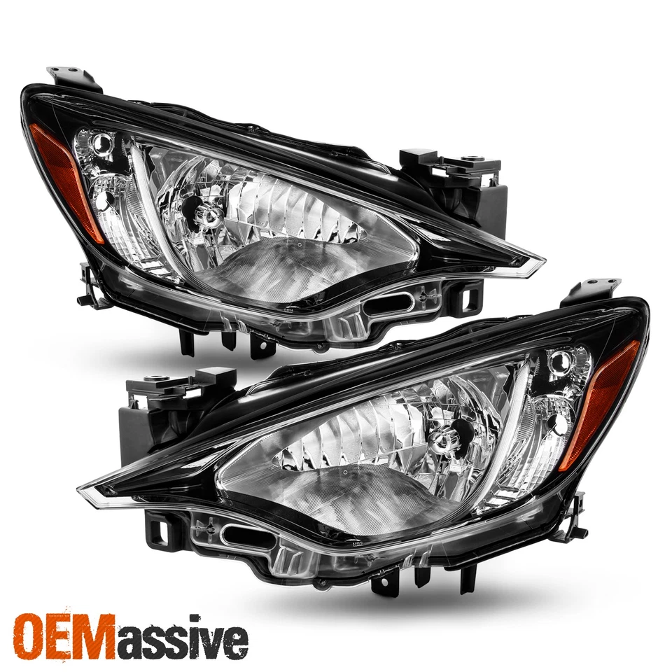 For 2016-2020 Toyota Yaris / 2016 Scion iA Black Headlight Pair Driver+Passenger - Image 2 of 4