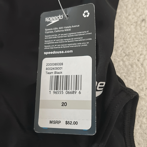 Speedo Girls Pro Lt Black Swimsuit, size 20, NWT - Picture 6 of 7