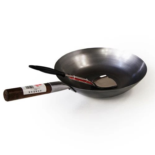 13" Flat Based Carbon Steel Wok (Commercial Quality) & Wok Shovel