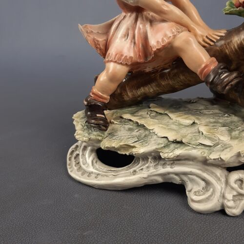 Scultura Capodimonte Ceramica Biscuit Bambini Su Altalena Carlo Mollica 1960 - Imagen 15 de 19