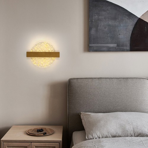 Creativ LED Wall Lights 3000/4500/6500K Indoor Gold Wall Lamp 12W Modern Bedroom - Picture 6 of 10